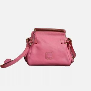 dooney bourke florentine leather pink mini zip crossbody satchel handbag purse